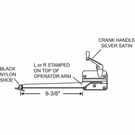 STRYBUC Casement Operator Silver Satin 750-1360012